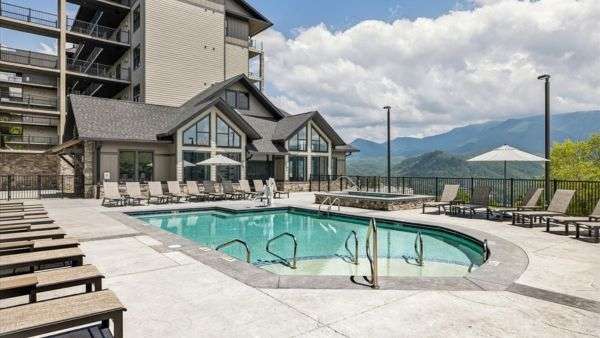 Outdoor Pool and Hot Tub at Highlands Condos of the Smokies